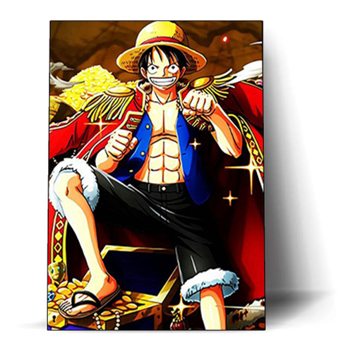 Luffy Rebaixado. One Piece. Quadro decorativo de anime em MDF