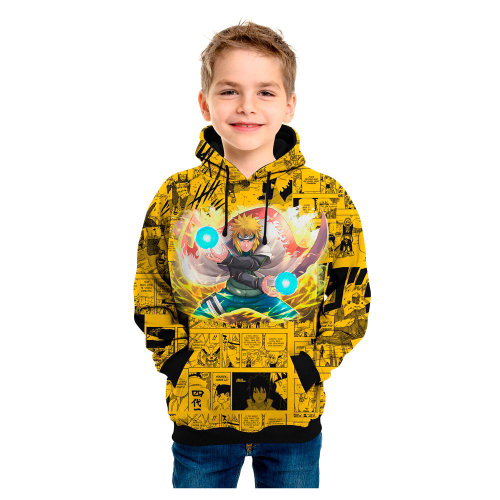 Blusa Moletom Canguru Naruto Quarto Hokage Minato Agasalho Amarelo