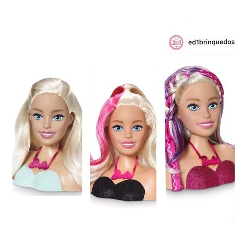 Barbie Busto Boneca Pentear Maquiar Pupee Hair em Promoção é no