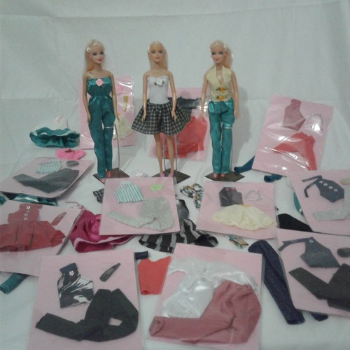 roupas variadas boneca barbie