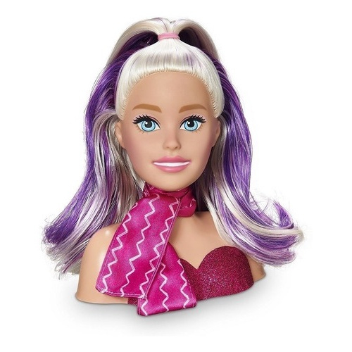 Busto Boneca Barbie Para Pentear E Maquiar Vem Com Maquiagem