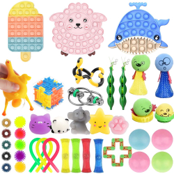 40 Pcs pop It Fidget Glowing Ball Stress Relief Toys Kit Menor preço em 40 Pcs pop It Fidget Glowing Ball Stress Relief Toys Kit