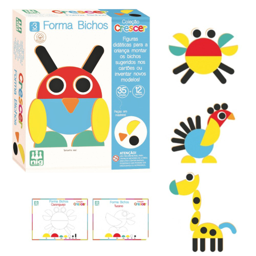 Kit Jogos Educativo Sorvete das Rimas E Forma Bichos Madeira - Nig  Brinquedos