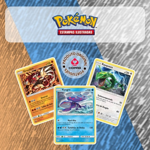 Cartas Pokemon Lendarios Kyogre e Groudon brilhantes