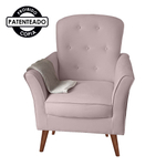 Poltrona Amamentação Cadeira Decorativa Retro Pés Palito Sofia - Sued Rosa Bebê