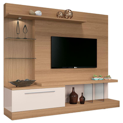 Estante Home Theater Allure Off White Freijó - hb Móveis Menor preço em Estante Home Theater Allure Off White Freijó - hb Móveis