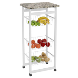 Fruteira em Aço e Granito de Chão 3 Cestos Branco é ruim? Fruteira em Aço e Granito de Chão 3 Cestos Branco é boa?