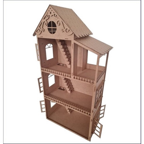 Casa Casinha Para Barbie/polly/lol Grande Mdf Bonecas 30cm em