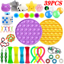 Anti Stress Toy Kit Fidget Toys Pop It 1/4/5/39pcs Luminous Ball Menor preço em Anti Stress Toy Kit Fidget Toys Pop It 1/4/5/39pcs Luminous Ball