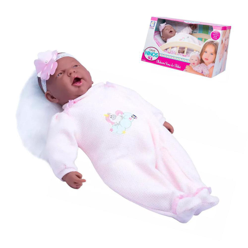 Coleção Ninos - Boneca Bebê Reborn Boca Aberta 50 Cm - Cotiplás 2211