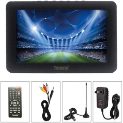 Menor preço em Tv Digital Portatil 7 Polegadas Mini Monitor Led Com Antena Controle Remoto Usb Micro Sd Av Recarregavel
