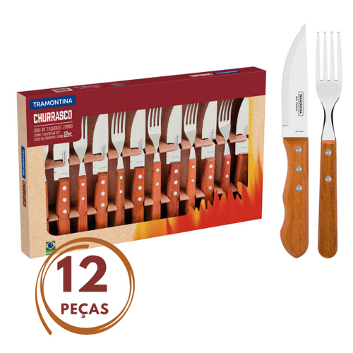 Kit garfos e facas linha Churrasco Tramontina inox