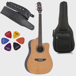 Kit Violão Strinberg Dublin DE55SC Folk Aço Tampo Maciço/ Cedro + Capa Luxo + Alça Couro e Palhetas Menor preço em Kit Violão Strinberg Dublin DE55SC Folk Aço Tampo Maciço/ Cedro + Capa Luxo + Alça Couro e Palhetas