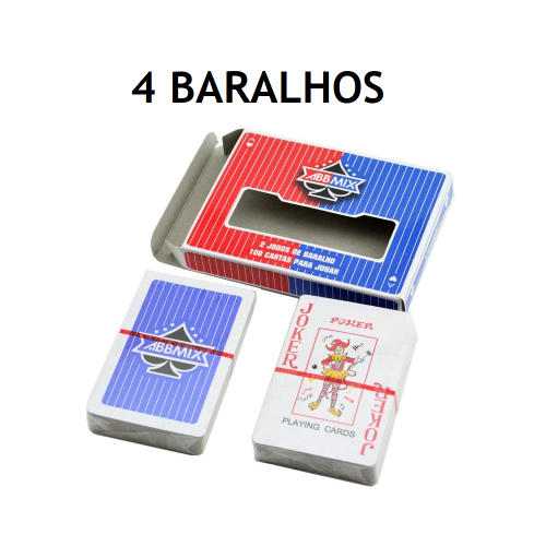 Jogo De Baralho De Papel - Unitário - 54 Cartas - Abbmix - Baralho