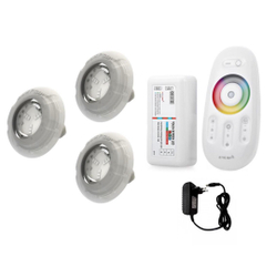 Kit Led Piscina Com Controle + 3 Leds Rgb + Fonte 12V Menor preço em Kit Led Piscina Com Controle + 3 Leds Rgb + Fonte 12V