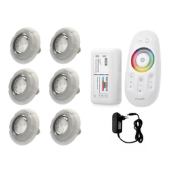 Kit Led Piscina Com Controle + 6 Leds Rgb + Fonte 12V Menor preço em Kit Led Piscina Com Controle + 6 Leds Rgb + Fonte 12V