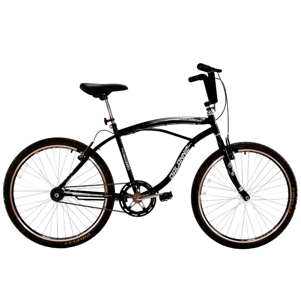 Bicicleta Aro 26 Masculina Beach Comfort Guidão Alto Sem Marcha Preta ...