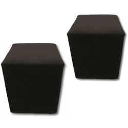 Kit 2 Puff Quadrado Cubo Decorativo Em Suede Preto Menor preço em Kit 2 Puff Quadrado Cubo Decorativo Em Suede Preto