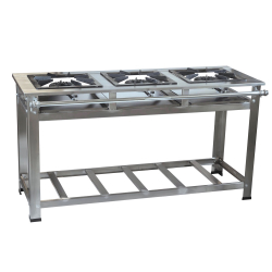 Fogão Industrial 3 bocas 30x30 P7 Alta Pressão Em Aço Inox Menor preço em Fogão Industrial 3 bocas 30x30 P7 Alta Pressão Em Aço Inox
