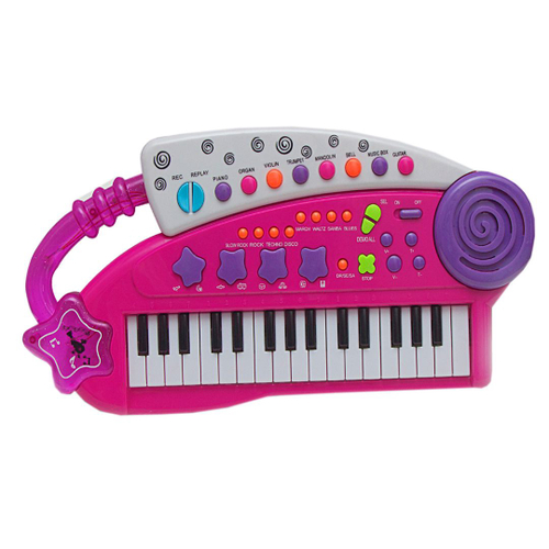 Teclado Infantil eletrônico Musical Feminino Rosa para criança