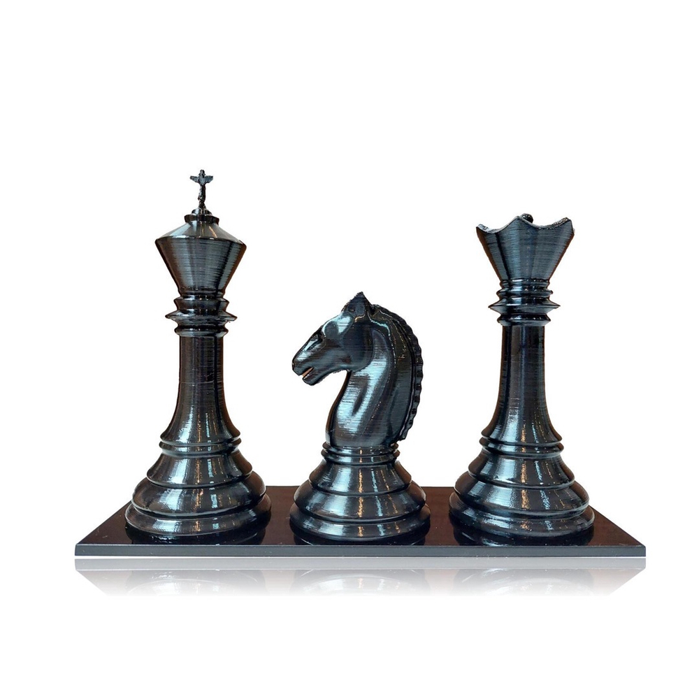 Decoração Peças De Xadrez Preto Rei Rainha E Cavalo Escultura Média Estátua  - Gici Decor - Objetos de Decoração - Magazine Luiza