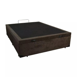 Base Box Baú Casal sp Móveis Suede Marrom - 45x138x188 Menor preço em Base Box Baú Casal sp Móveis Suede Marrom - 45x138x188