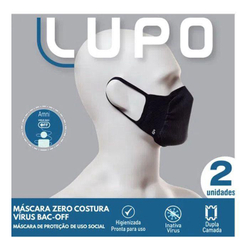 Kit 2 Máscara Lupo Fit Virus Bac Off Zero Costura Preto Menor preço em Kit 2 Máscara Lupo Fit Virus Bac Off Zero Costura Preto