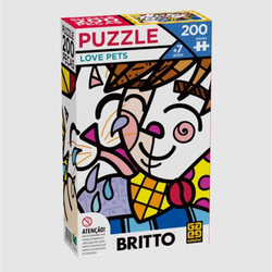 Quebra Cabeça Puzzle 200 peças Romero Britto Love Pets-Grow Menor preço em Quebra Cabeça Puzzle 200 peças Romero Britto Love Pets-Grow