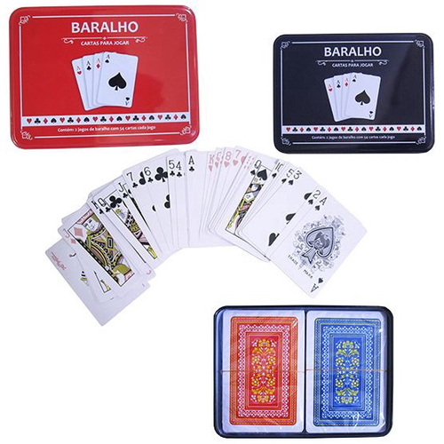 Jogo De Cartas Baralho Plástico Original Com 104 Cartas Premium em Promoção  na Americanas