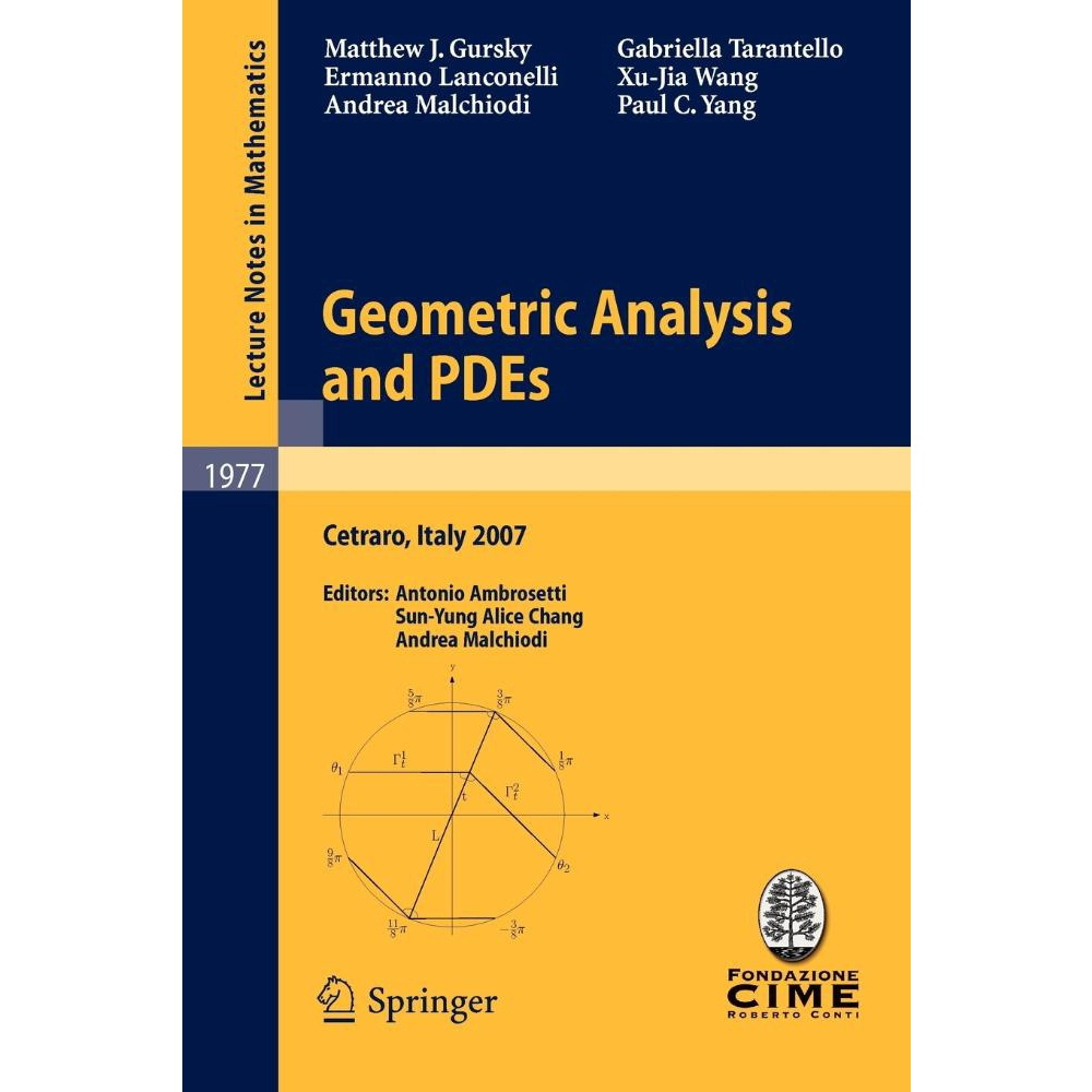 Geometric Analysis And PDEs No Shoptime