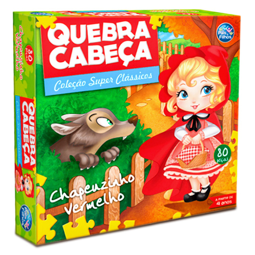 Quebra Cabeça Infantil Chapeuzinho Vermelho Puzzle Jogo Educativo 80 Peças  Brinquedo Pais e Filhos + 4 Anos em Promoção na Americanas