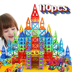 Blocos Magnéticos 110 Peças Brinquedo Educacional Menor preço em Blocos Magnéticos 110 Peças Brinquedo Educacional