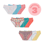 Kit 3 Calcinhas Infantil Tamanho 3 Anos Algodão Pimpolho