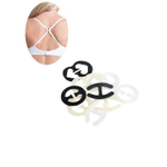 Kit 9 Clips para Sutiã Preto- Branco - Transparente