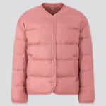 Casaco Jaqueta Fem Ultra Light Down oversize Uniqlo rosa