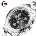 Relógio Masculino Hannah Martin HM-1039 à Prova D'Água Feito em Aço Inoxidável
