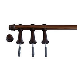 Kit Varão Simples para Cortina 1,5 Metros 19mm Fino Imbuia Menor preço em Kit Varão Simples para Cortina 1,5 Metros 19mm Fino Imbuia