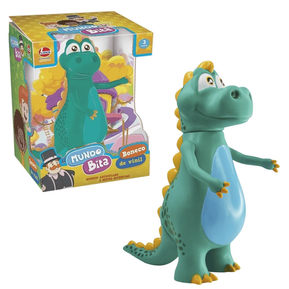 Boneco vinil mundo bita dinossauro lider