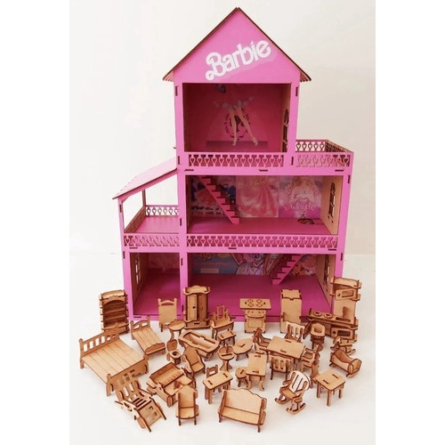 CASA BARBIE EM MDF E SEM MÓVEIS