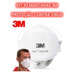 Kit 20 Máscara 3m Aura 9320 Pff2 N95 Respirador Sem Válvula Menor preço em Kit 20 Máscara 3m Aura 9320 Pff2 N95 Respirador Sem Válvula