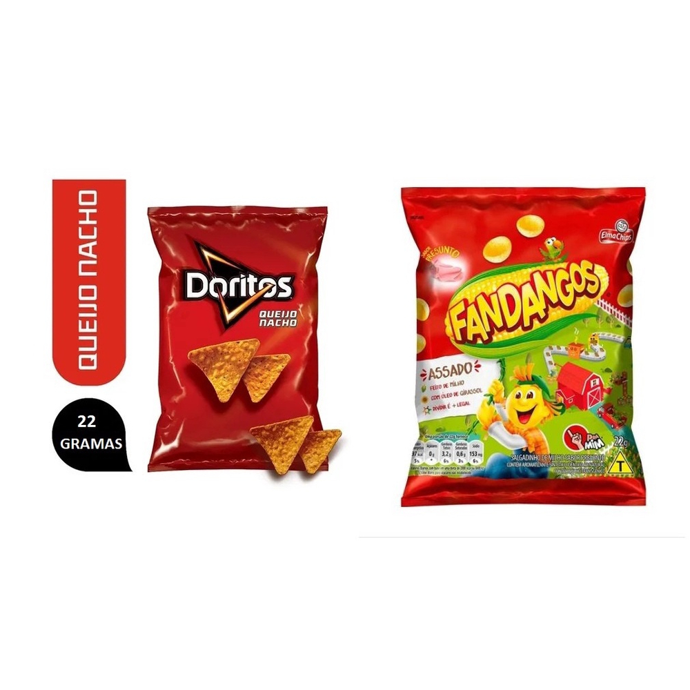 Salgadinhos Elma Chips Doritos + fandangos presunto Caixa c