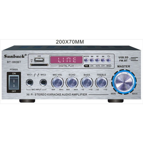 Sunbuck AV-660BT 3000W Bluetooth 5.0 Amplificador de potência de áudio ...