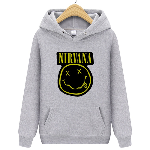 nirvana smiley face moletom com capuz