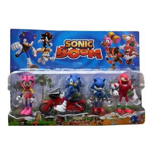 3 BONECOS SONIC BOOM ARTICULADOS 12 CM + UM MOTO