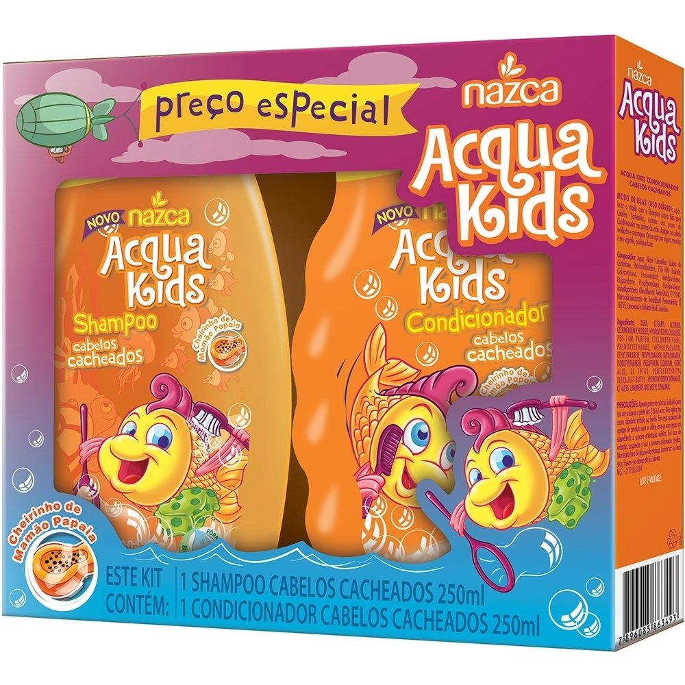 Kit Shampoo + Condicionador Acqua Kids Luluca 250 ml - LojasLivia