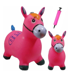 Cavalinho Pula Pula Upa Upa Inflável Vinil c/ som rosa + bomba é boa?