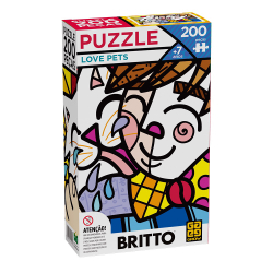 Quebra-Cabeça Romero Britto Love Pets 200 peças - grow Menor preço em Quebra-Cabeça Romero Britto Love Pets 200 peças - grow
