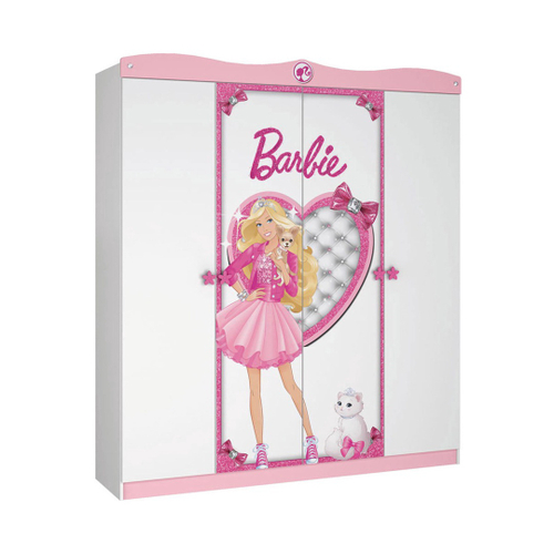 Guarda-Roupa Barbie Premium Branco e Pink Outlet Pura Magia