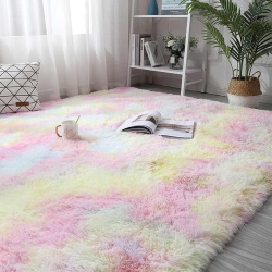 Menor preço em Tapete Para Sala Quarto Peludo Felpudo Fofinho Macio Cor Tie Dye 1,00 X 1,40M