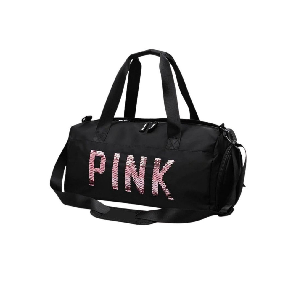 pink sequin duffle bolsa